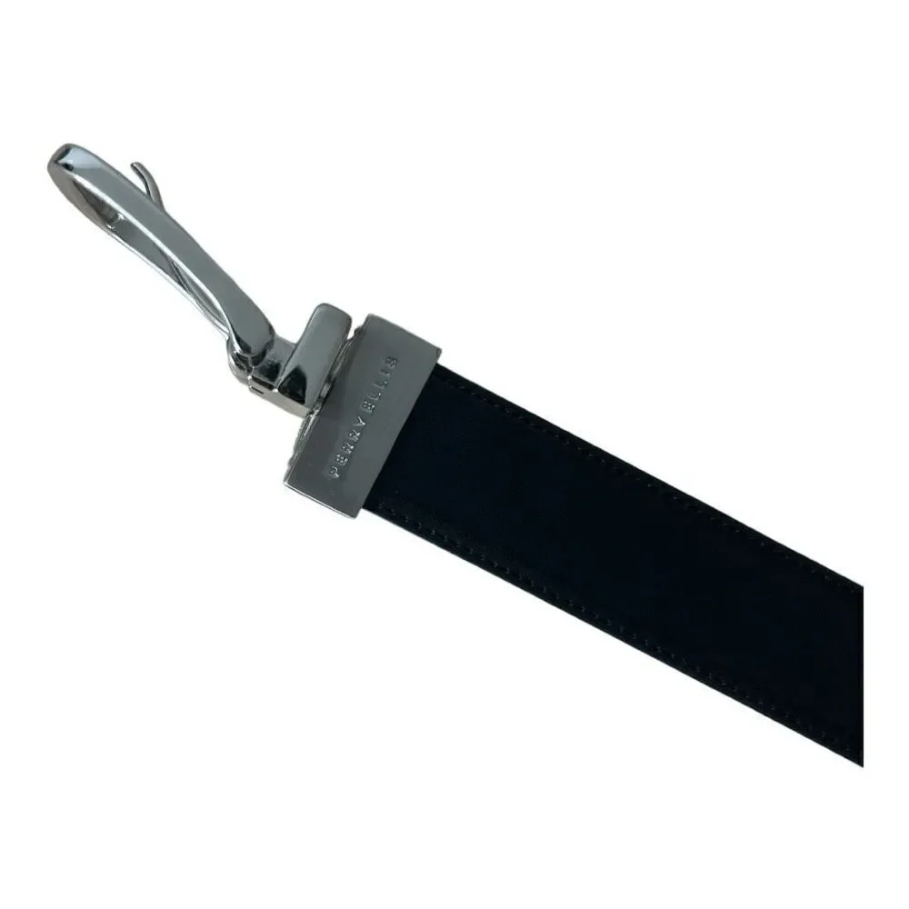 Perry Ellis Black Kids Belt Black Brown Reversible Brass Buckle 24/60 (29.7”)